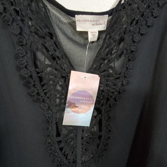 Beach boho crocheted lace‎ sheer swim suit coverup plus size 2X new!!! - Picture 2 of 5